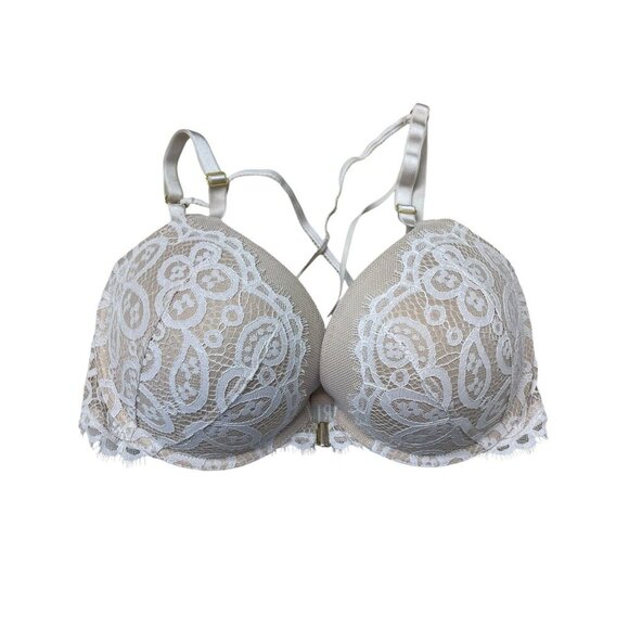 Victorias Secret Very Sexy Push Up Bra Lace Strappy Front Closure Size 34DDD - Picture 2 of 8